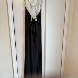 Elegant Black Chain Strap Dress